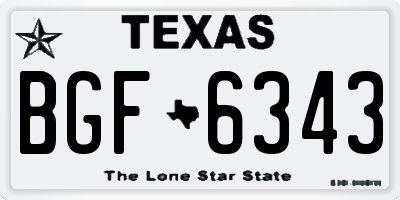 TX license plate BGF6343