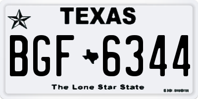 TX license plate BGF6344