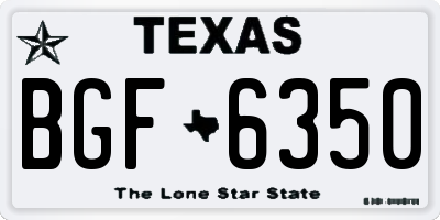 TX license plate BGF6350