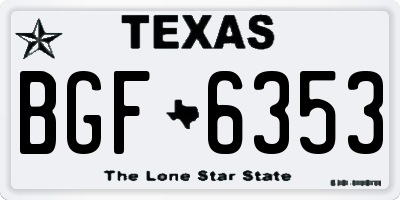TX license plate BGF6353
