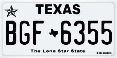 TX license plate BGF6355