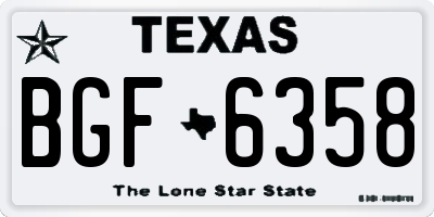 TX license plate BGF6358