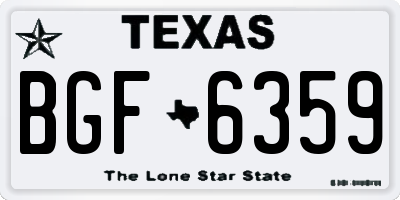 TX license plate BGF6359