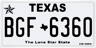 TX license plate BGF6360