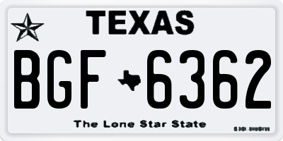 TX license plate BGF6362