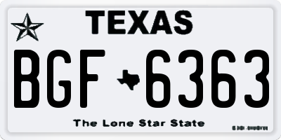 TX license plate BGF6363