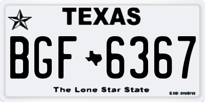 TX license plate BGF6367