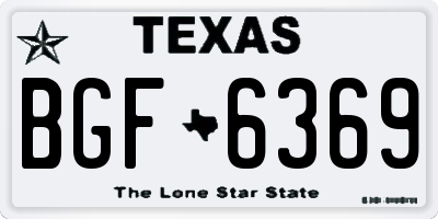 TX license plate BGF6369