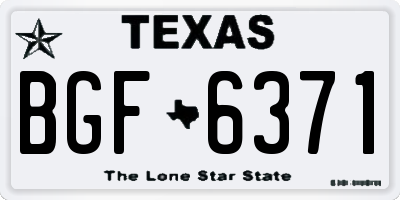 TX license plate BGF6371