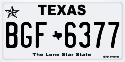 TX license plate BGF6377