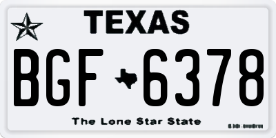 TX license plate BGF6378