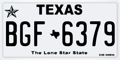 TX license plate BGF6379