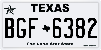 TX license plate BGF6382