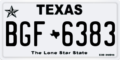 TX license plate BGF6383