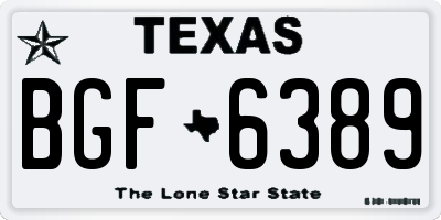 TX license plate BGF6389