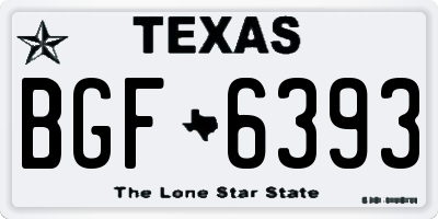 TX license plate BGF6393