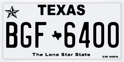 TX license plate BGF6400