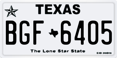 TX license plate BGF6405