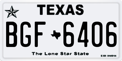 TX license plate BGF6406