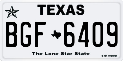 TX license plate BGF6409