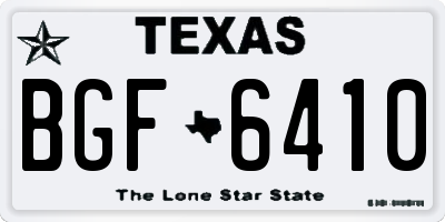 TX license plate BGF6410