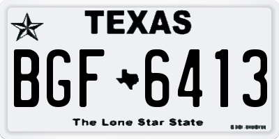 TX license plate BGF6413