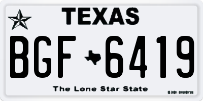 TX license plate BGF6419