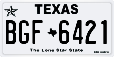 TX license plate BGF6421