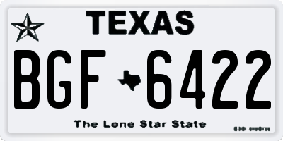 TX license plate BGF6422