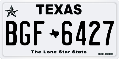 TX license plate BGF6427