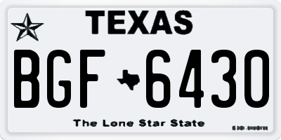 TX license plate BGF6430