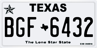 TX license plate BGF6432