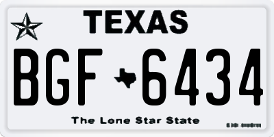 TX license plate BGF6434