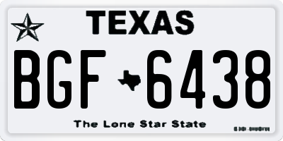 TX license plate BGF6438