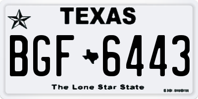 TX license plate BGF6443