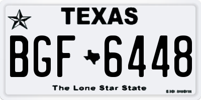 TX license plate BGF6448