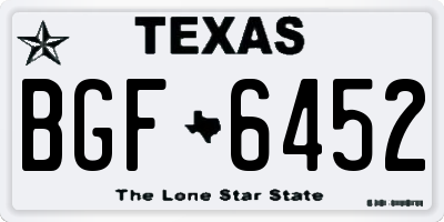 TX license plate BGF6452