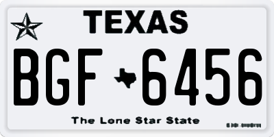 TX license plate BGF6456