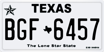 TX license plate BGF6457