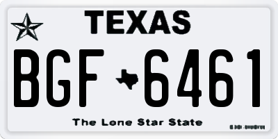 TX license plate BGF6461