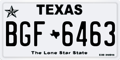 TX license plate BGF6463