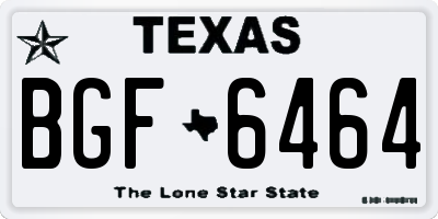 TX license plate BGF6464