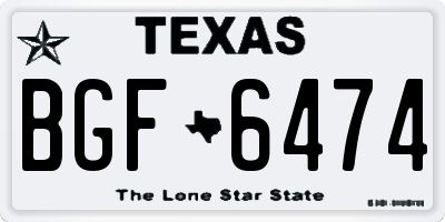 TX license plate BGF6474