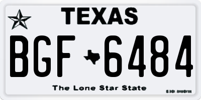 TX license plate BGF6484