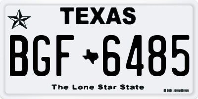 TX license plate BGF6485