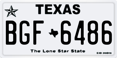 TX license plate BGF6486