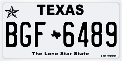 TX license plate BGF6489