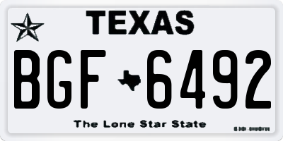 TX license plate BGF6492
