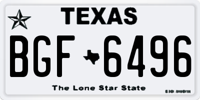 TX license plate BGF6496