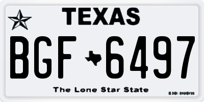 TX license plate BGF6497